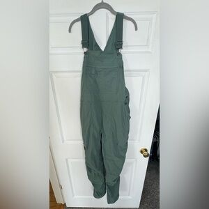 Duluth Trading Company Women’s Heirloom Gardening Bib Overalls Large Fir Green